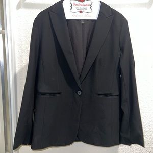 Ann Taylor: The Long One-Button Blazer in Bi-Stretch